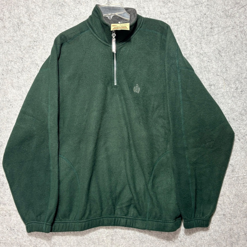 Bugle Boy Snow Fleece Sweatshirt Mens L Green New VTG 90s 1/4 Zip NOS Warm Cozy